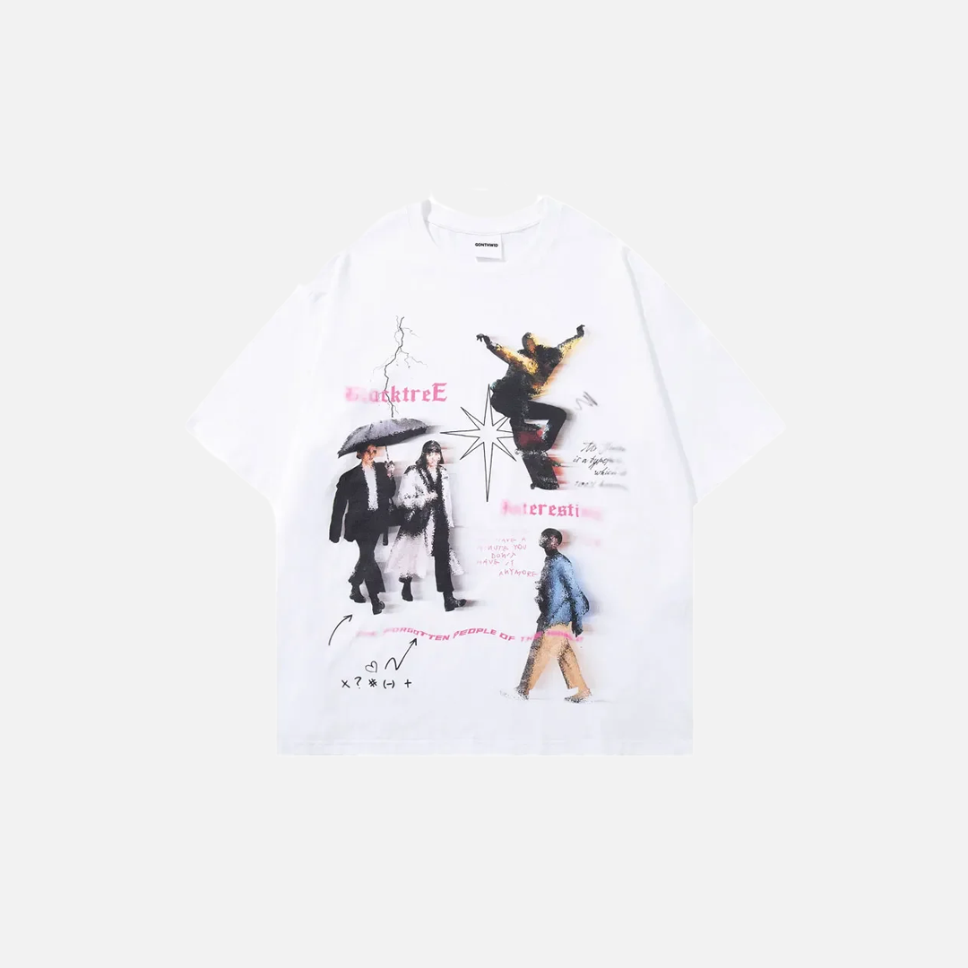 Effortless Streetwear Graphic Hip Hop Casual T-Shirt - Luxuryurbanwear