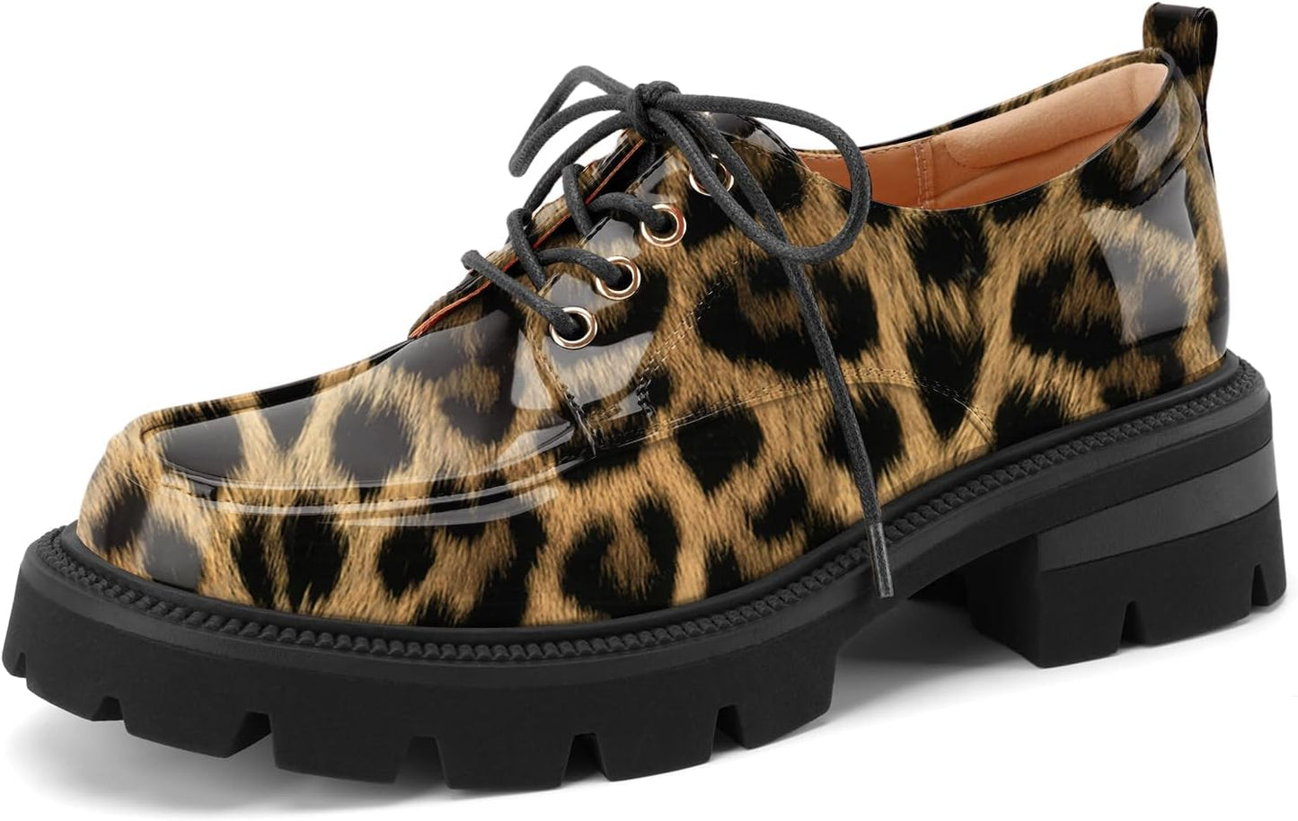 LUW Women's Platform Chunky Heeled Oxford Shoes