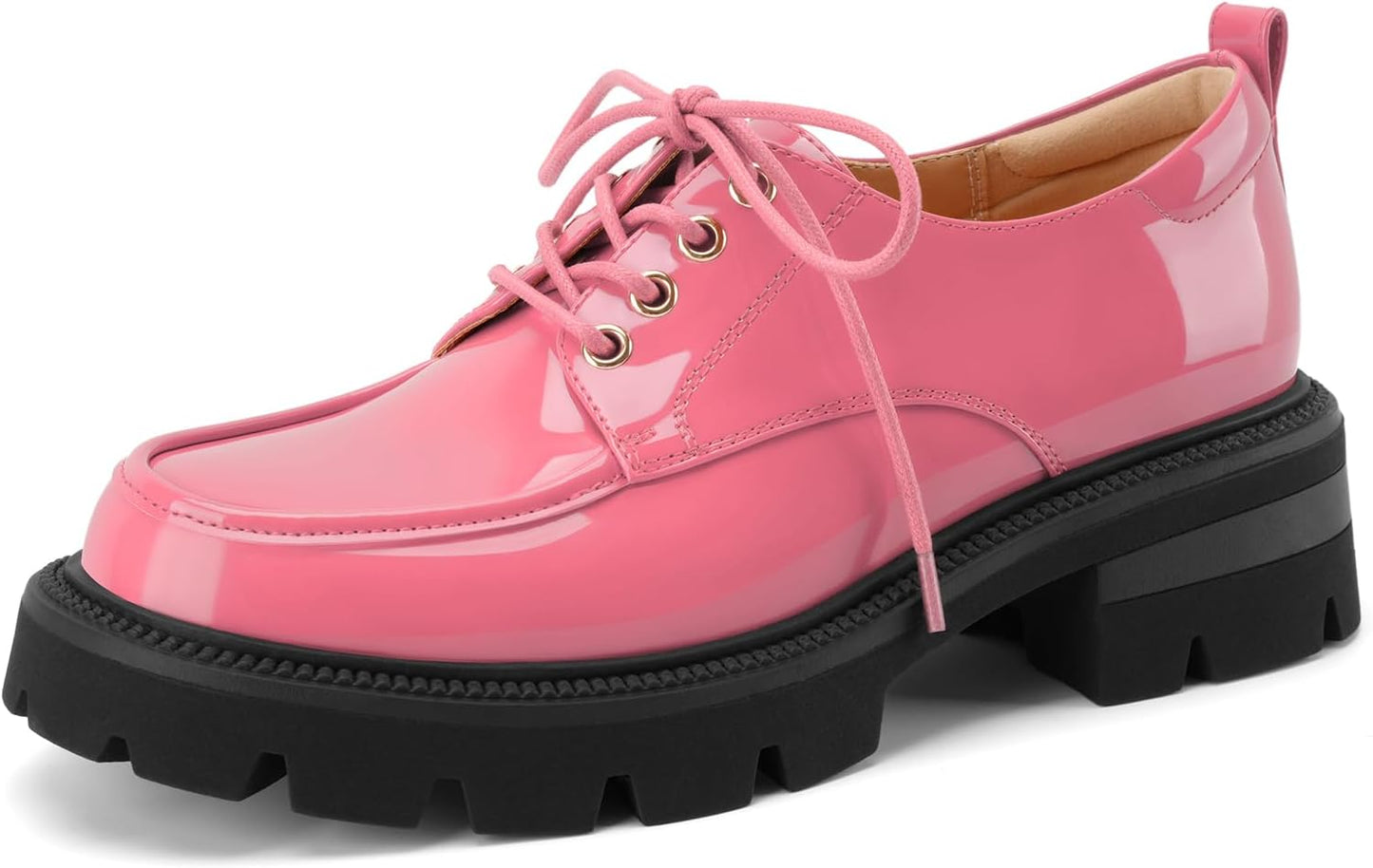 LUW Women's Platform Chunky Heeled Oxford Shoes
