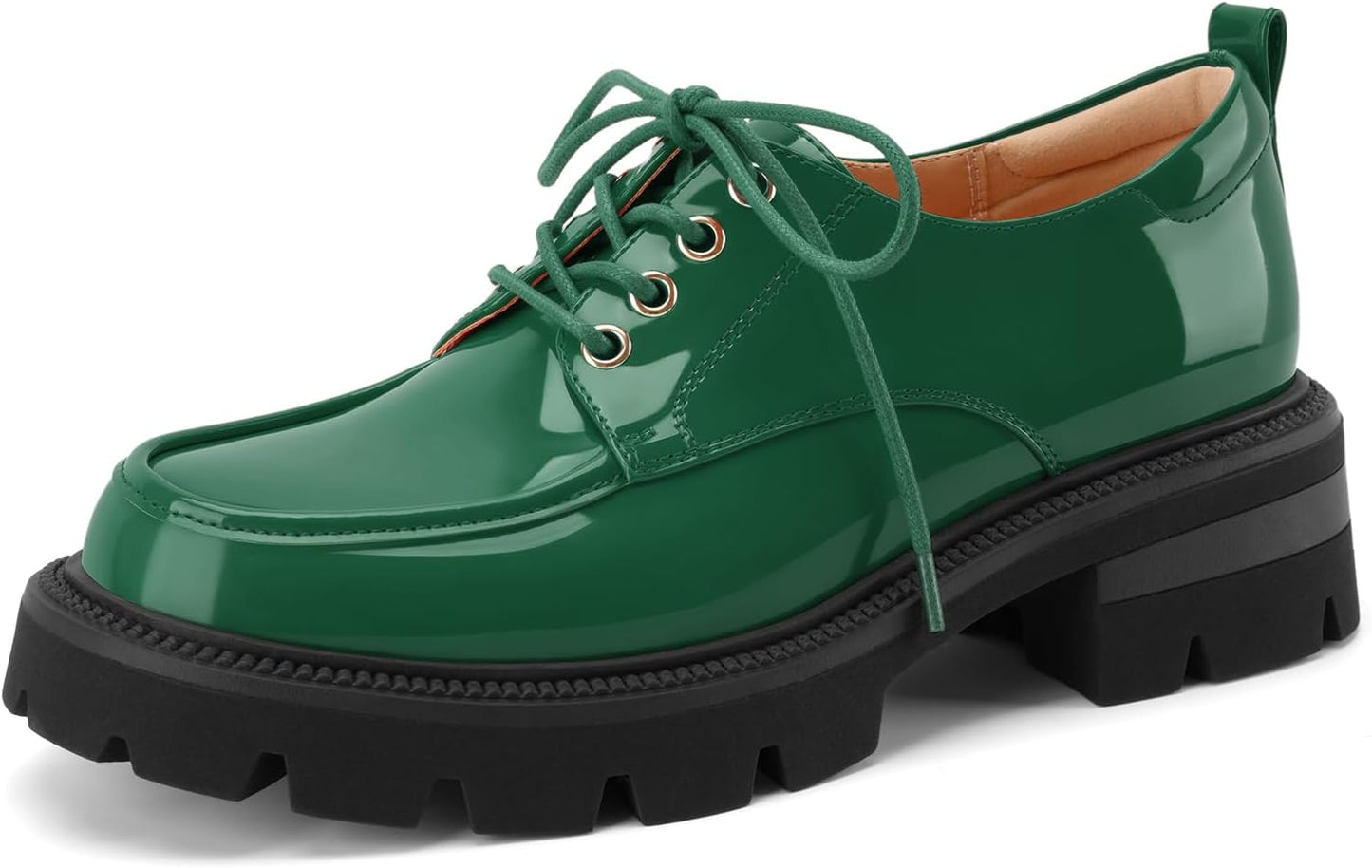 LUW Women's Platform Chunky Heeled Oxford Shoes