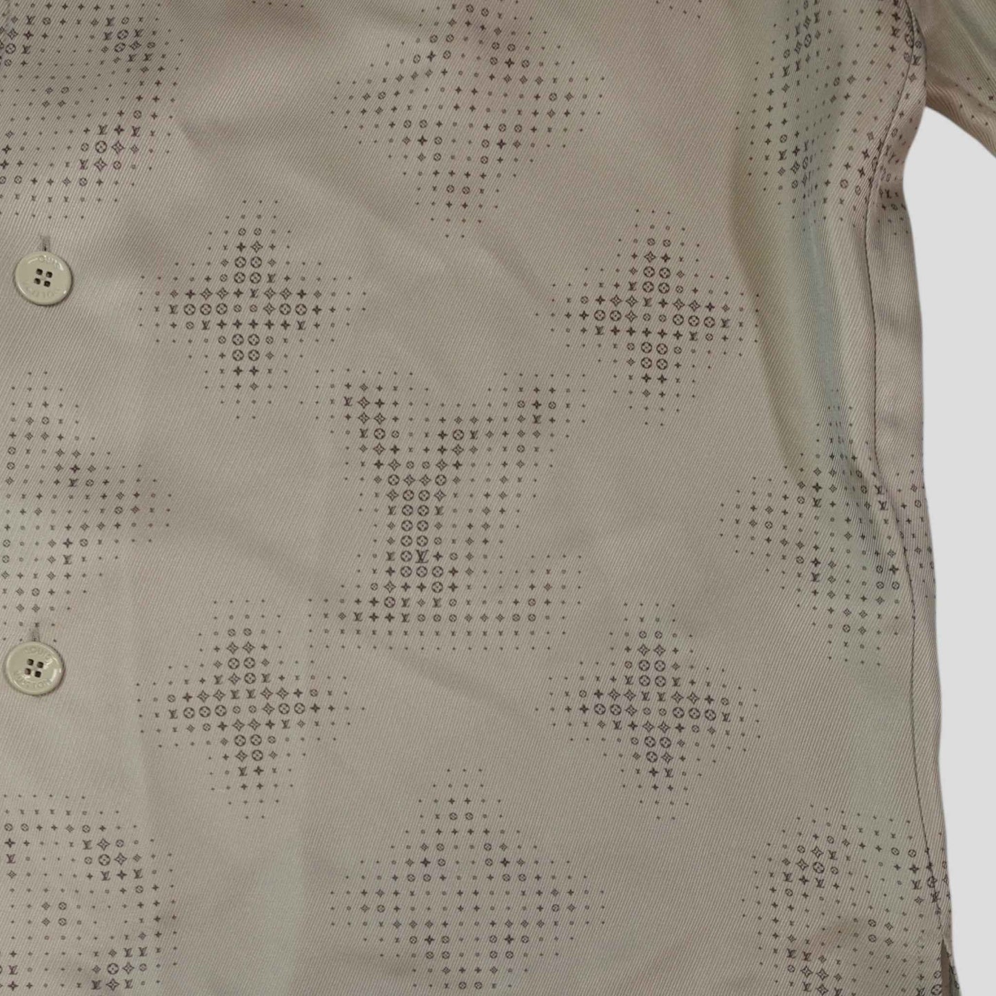 Louis Vuitton Monogram Silk Button Up Shirt in Grey