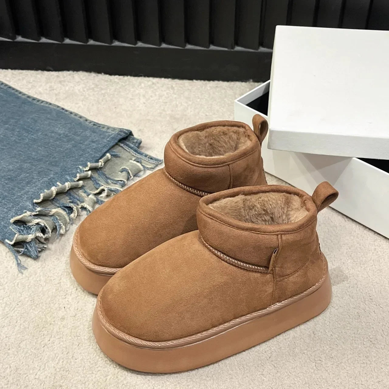 Retro Versatile Fashion Cotton Shoes Women's Anti slip Snow Shoes - Luxuryurbanwear