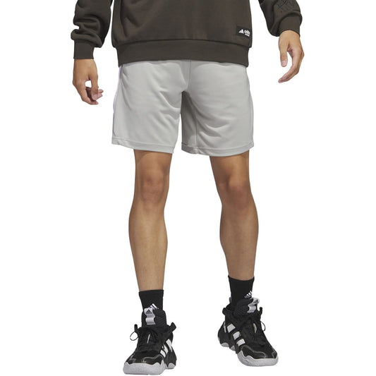 adidas Originals Mens Standard Legends 3-Stripes Basketball Shorts Metal Grey/White