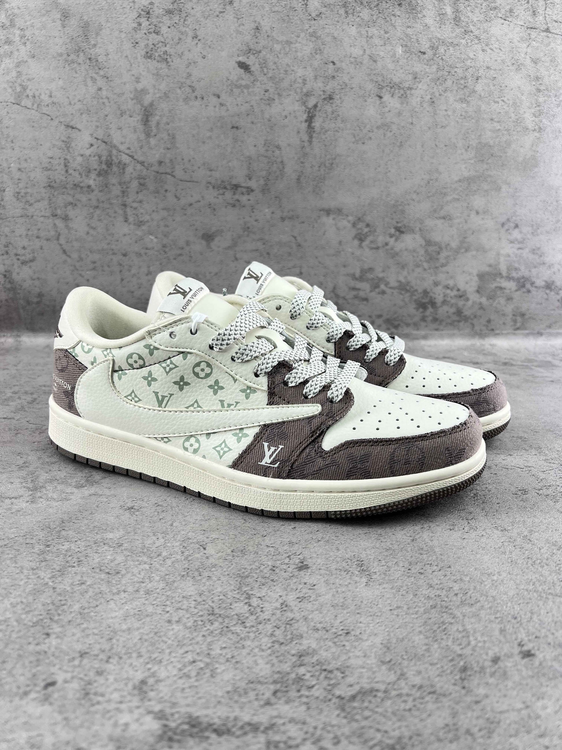 Custom Travis Scott x LV x Air Jordan 1 Low SJ2068 105 SneakerNational