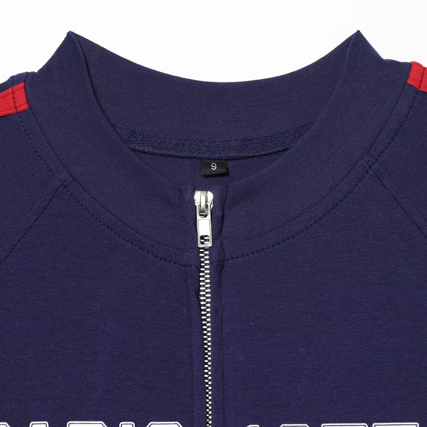 Zipper embellished printed top