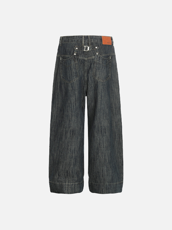 Flattering Streetwear Nostalgic Denim Straight Leg Jeans - Luxuryurbanwear