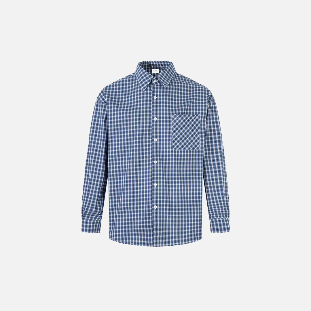 Y2K Men Retro Stylish Plaid Long Sleeve Casual Shirt - Luxuryurbanwear