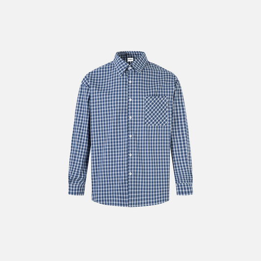 Y2K Men Retro Stylish Plaid Long Sleeve Casual Shirt - Luxuryurbanwear