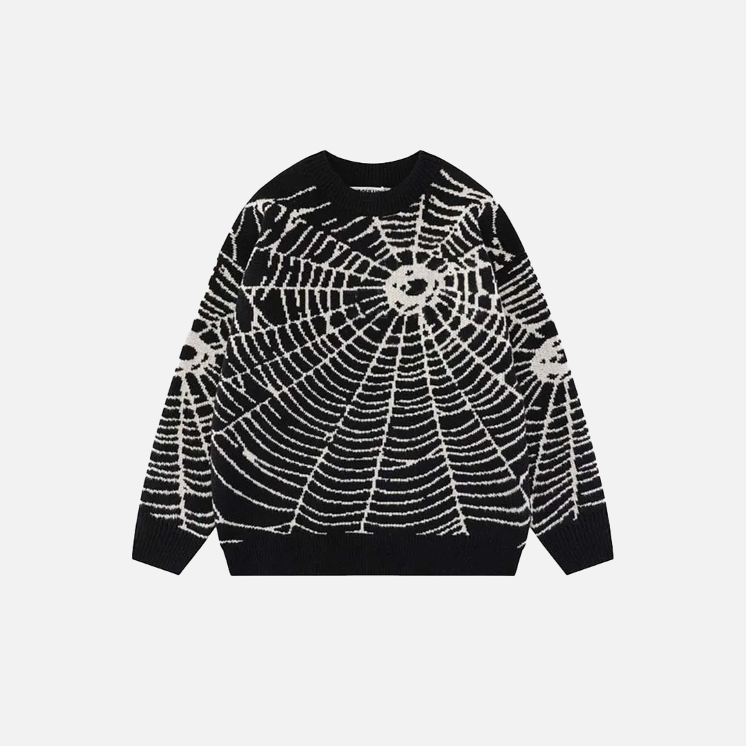 Spider Pattern High-Quality Knitted Sweater - Luxuryurbanwear