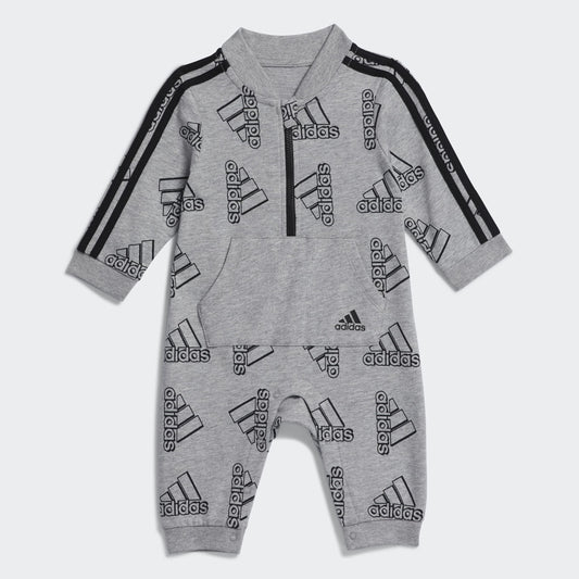 adidas baby girls Long Sleeve Zip Front Printed Track Suit Coveralls Medium Grey Heather 18 Months US