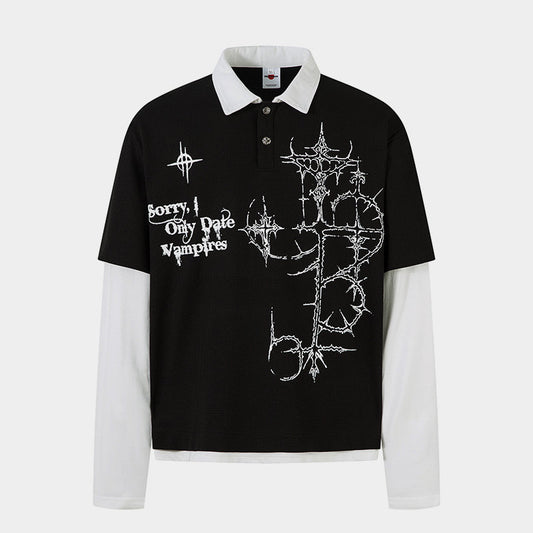 Vampire Graphic Design | Layered Sweatshirt - Luxuryurbanwear
