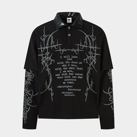 Dark Verse Graphic | Layered Sweatshirt - Luxuryurbanwear