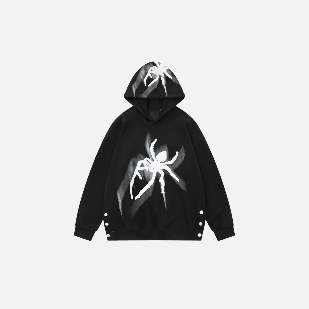 Streetwear Spider Printed Hip Hop Hoodie - Luxuryurbanwear