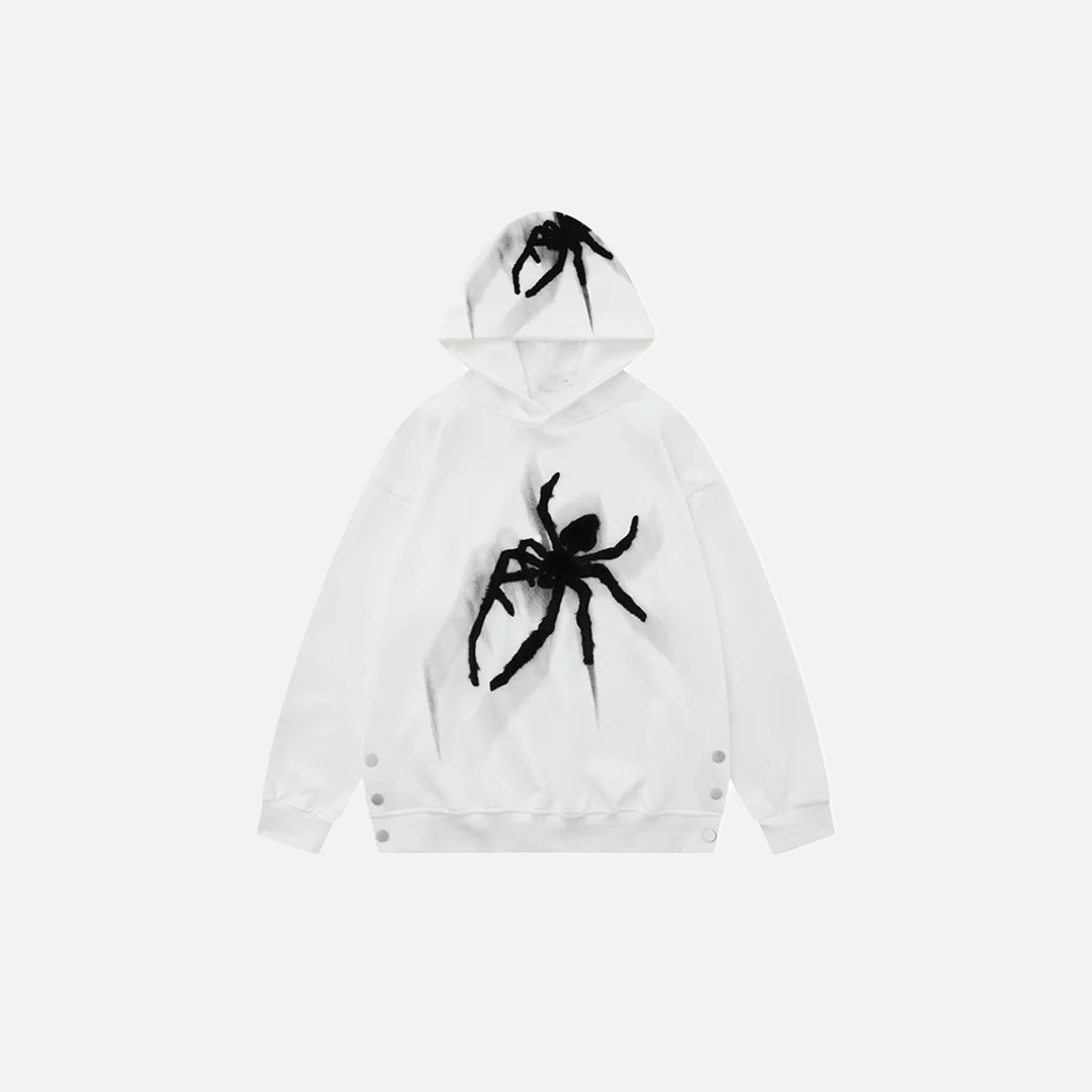 Streetwear Spider Printed Hip Hop Hoodie - Luxuryurbanwear