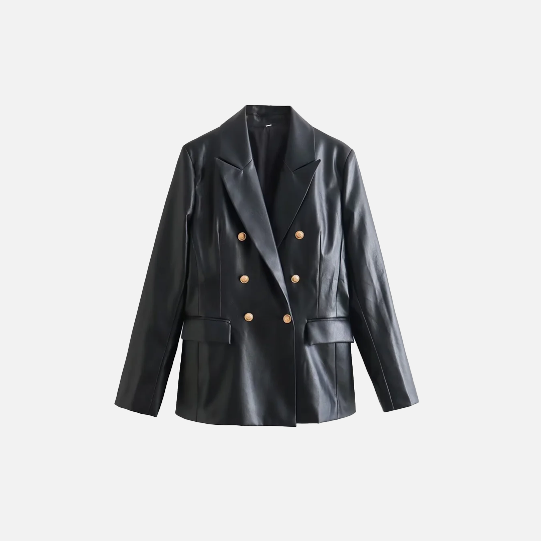 Trendy European Style Classic Suit Leather Coat - Luxuryurbanwear