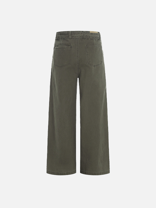 American Style Solid Color With Belt Wide Leg Pants - Luxuryurbanwear
