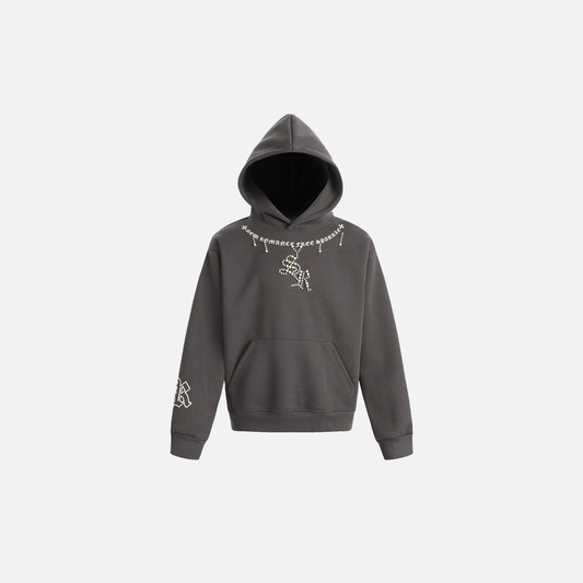 Y2K Streetwear Gothic Beaded Oversized Hoodie - Luxuryurbanwear