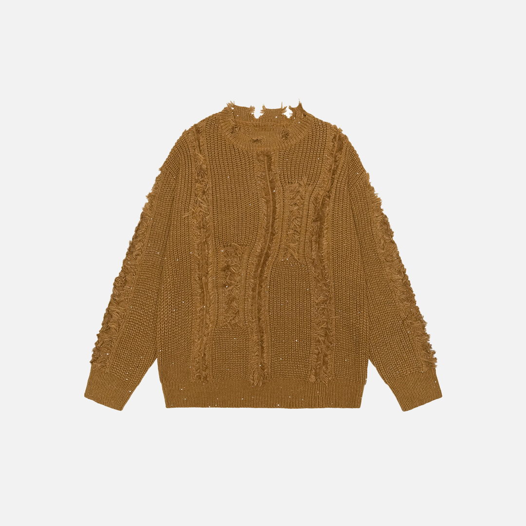 Breathable American Trend Tassel Destruction Sweater - Luxuryurbanwear