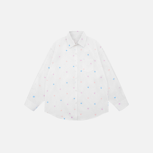 Y2K Spring Starry Sky Long Sleeve Casual Shirt - Luxuryurbanwear