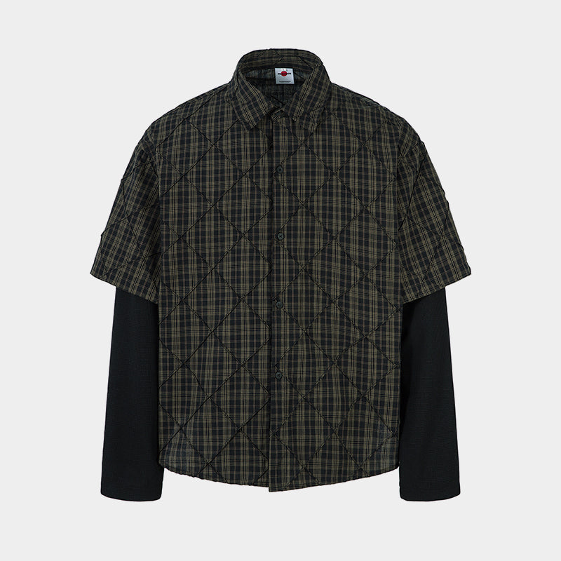 Layered Plaid Shirt | Street Sweatshirt - Luxuryurbanwear