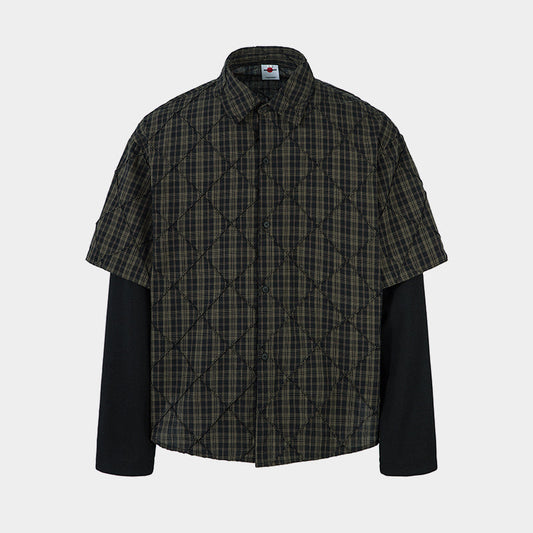Layered Plaid Shirt | Street Sweatshirt - Luxuryurbanwear