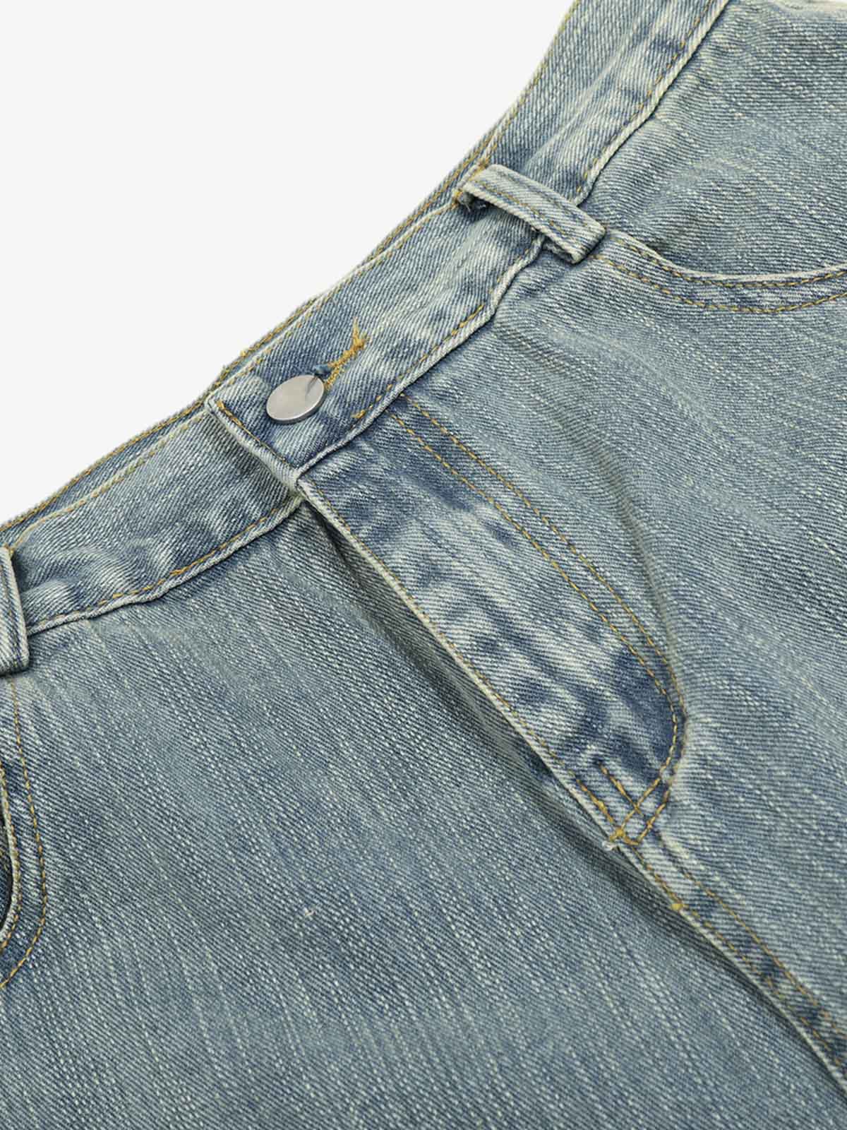 Washed Slub Machete Dye Jeans - Luxuryurbanwear