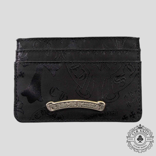 Chrome Hearts Nylon Motif Scroll Plate Cardholder in Black