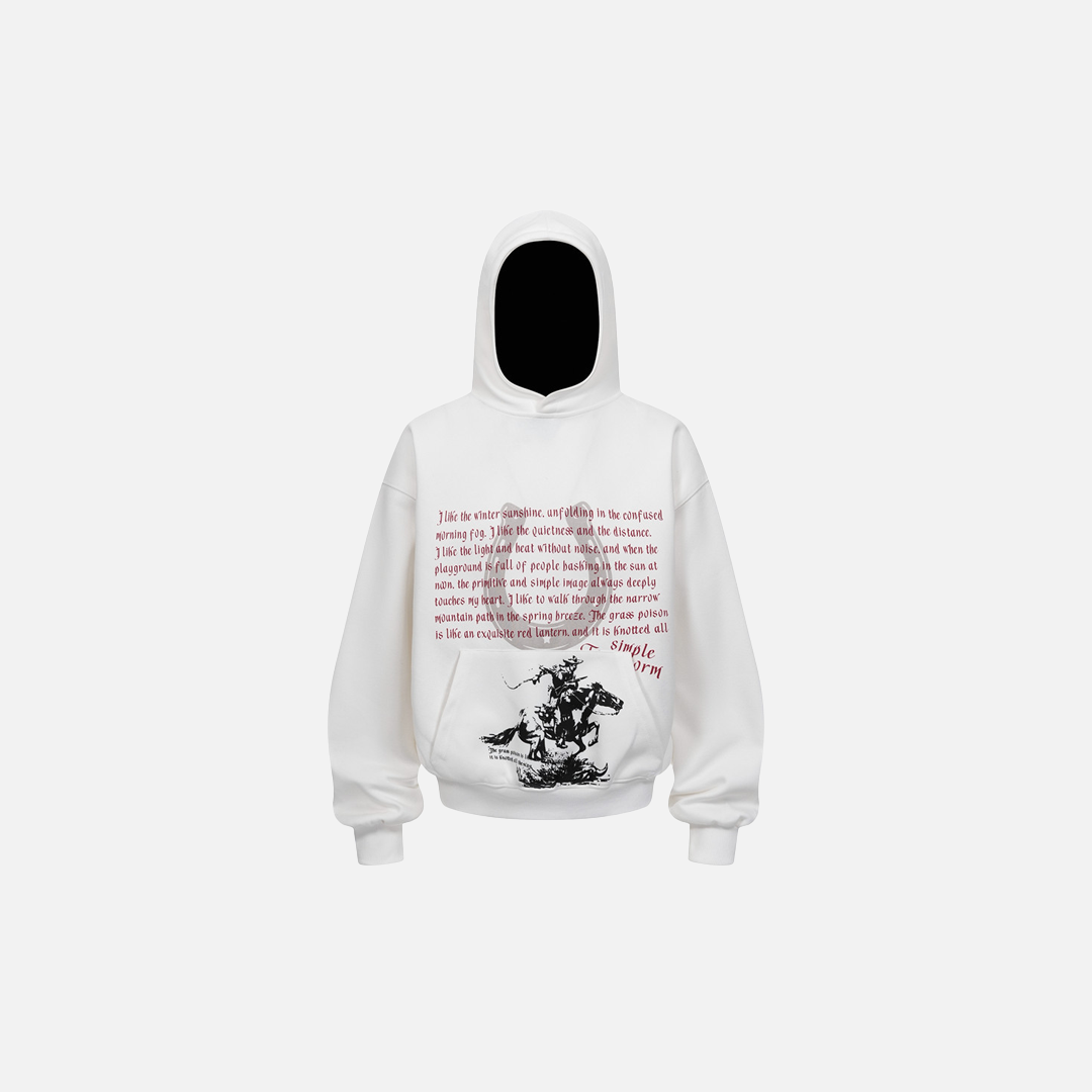 Lightweight Cool Retro Vintage Knight Print Hoodie - Luxuryurbanwear