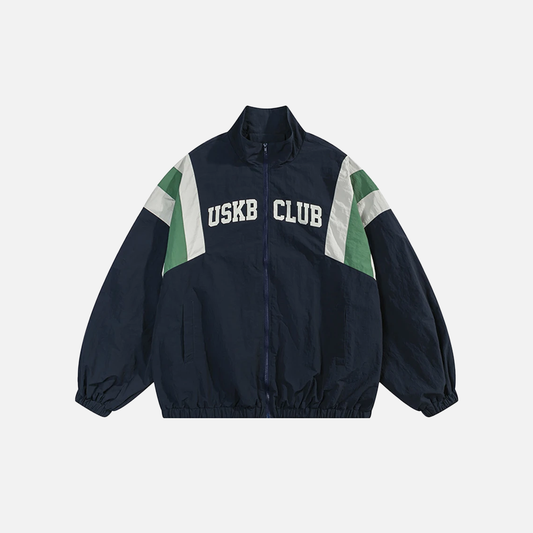 Fashionable Retro Patchwork Casual Windbreaker Jacket - Luxuryurbanwear