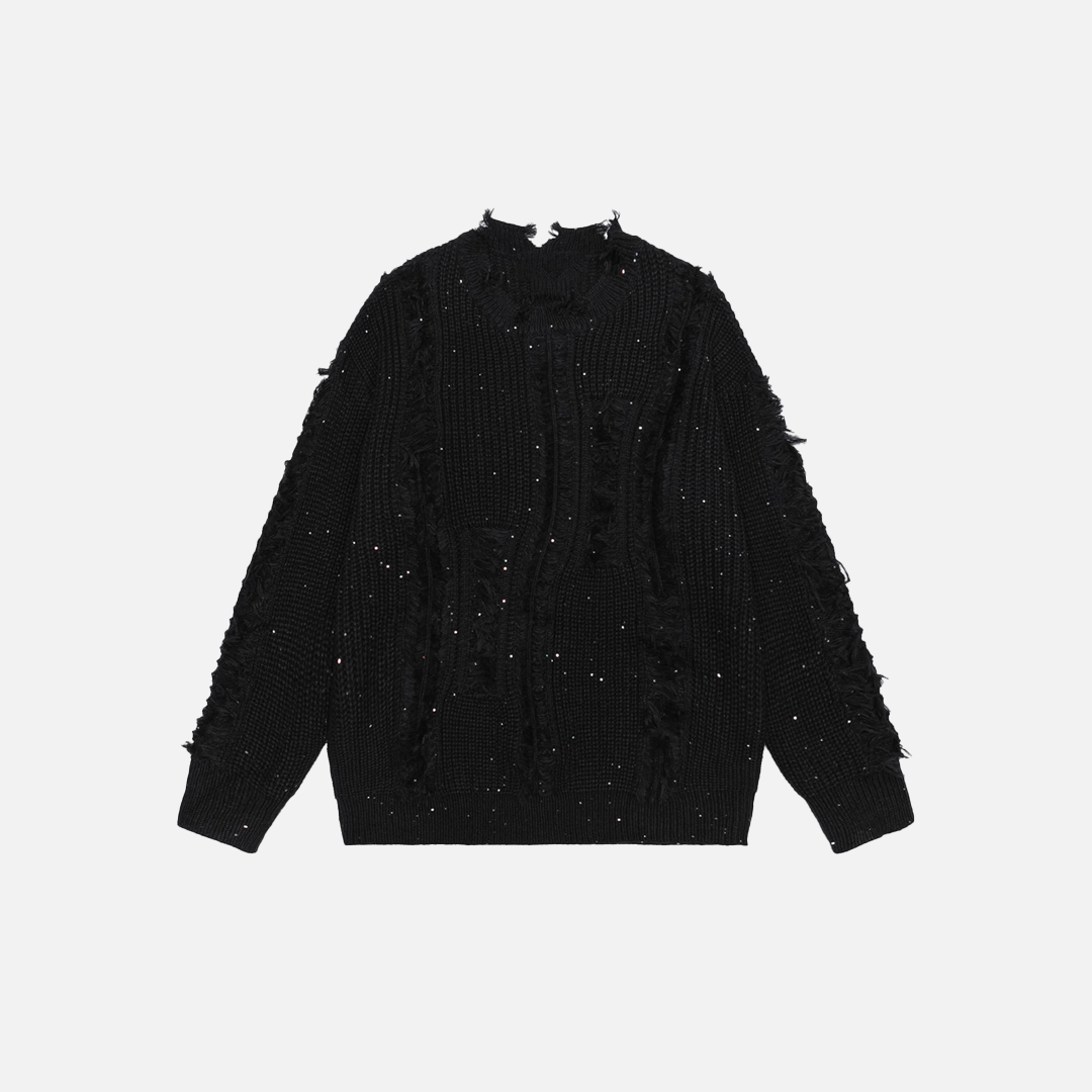 Breathable American Trend Tassel Destruction Sweater - Luxuryurbanwear