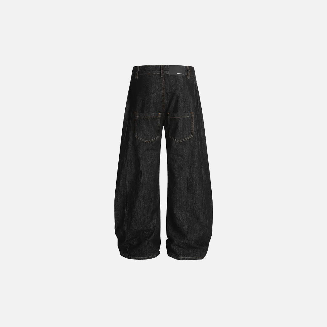 Solid Color Retro Dark Loose Wide Leg Jeans - Luxuryurbanwear