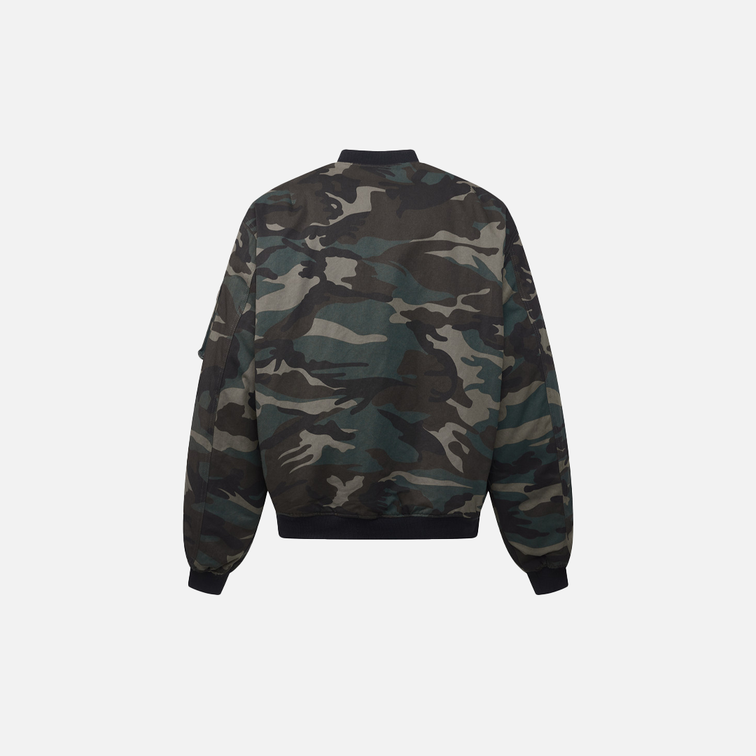 Stylish Camouflage Baseball Collar Padded Jacket - Luxuryurbanwear