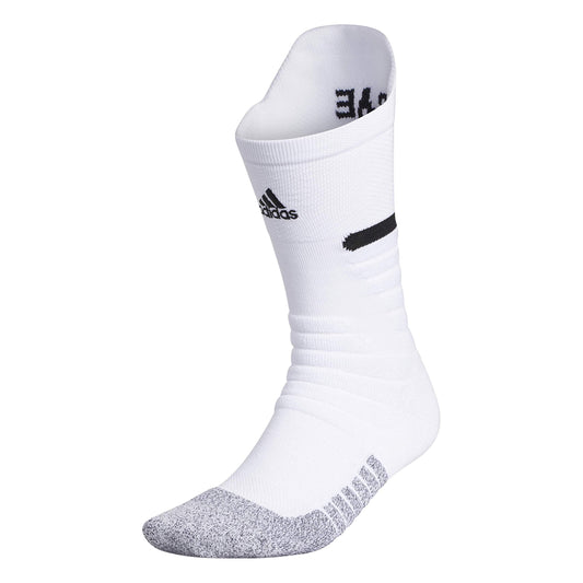 adidas Adizero Football Socks (1 Pair) Cushioned Crew for Men Women Kids Team Sports White/Black Medium
