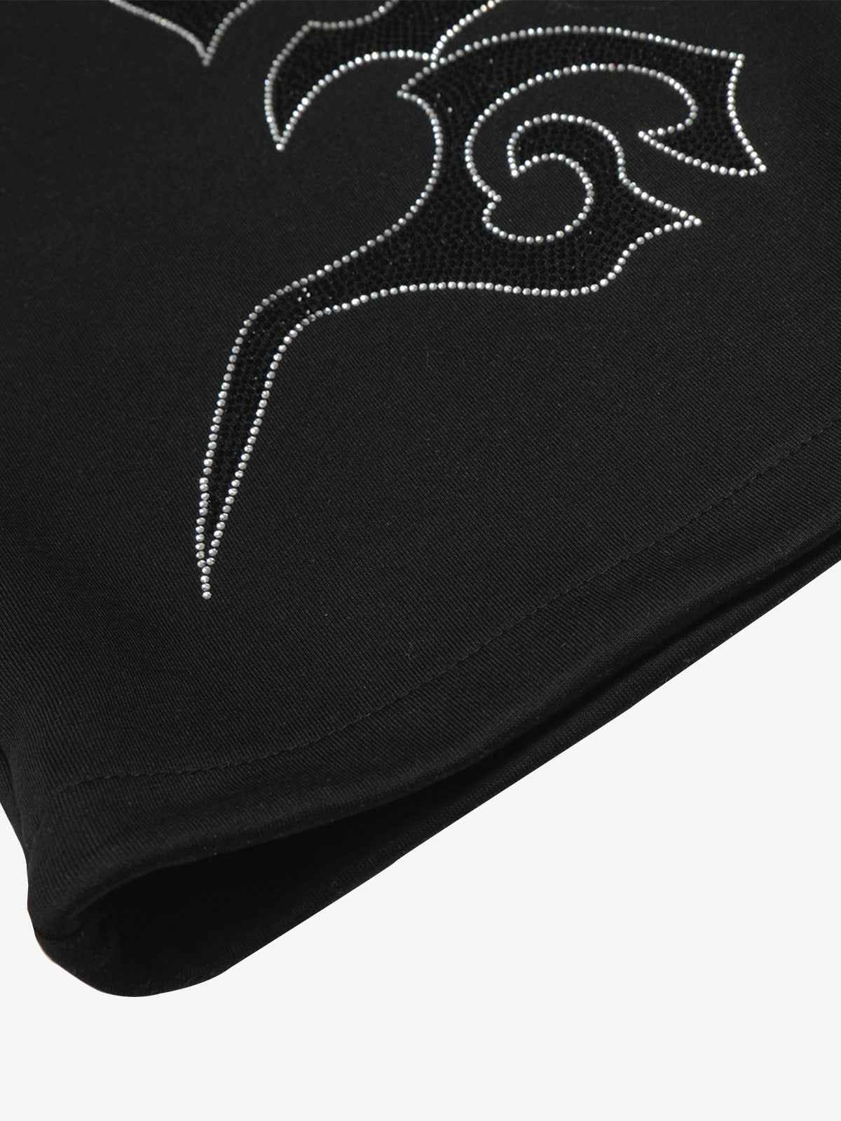 High Street Rhinestone Hip-hop Wide-leg Sweatpants