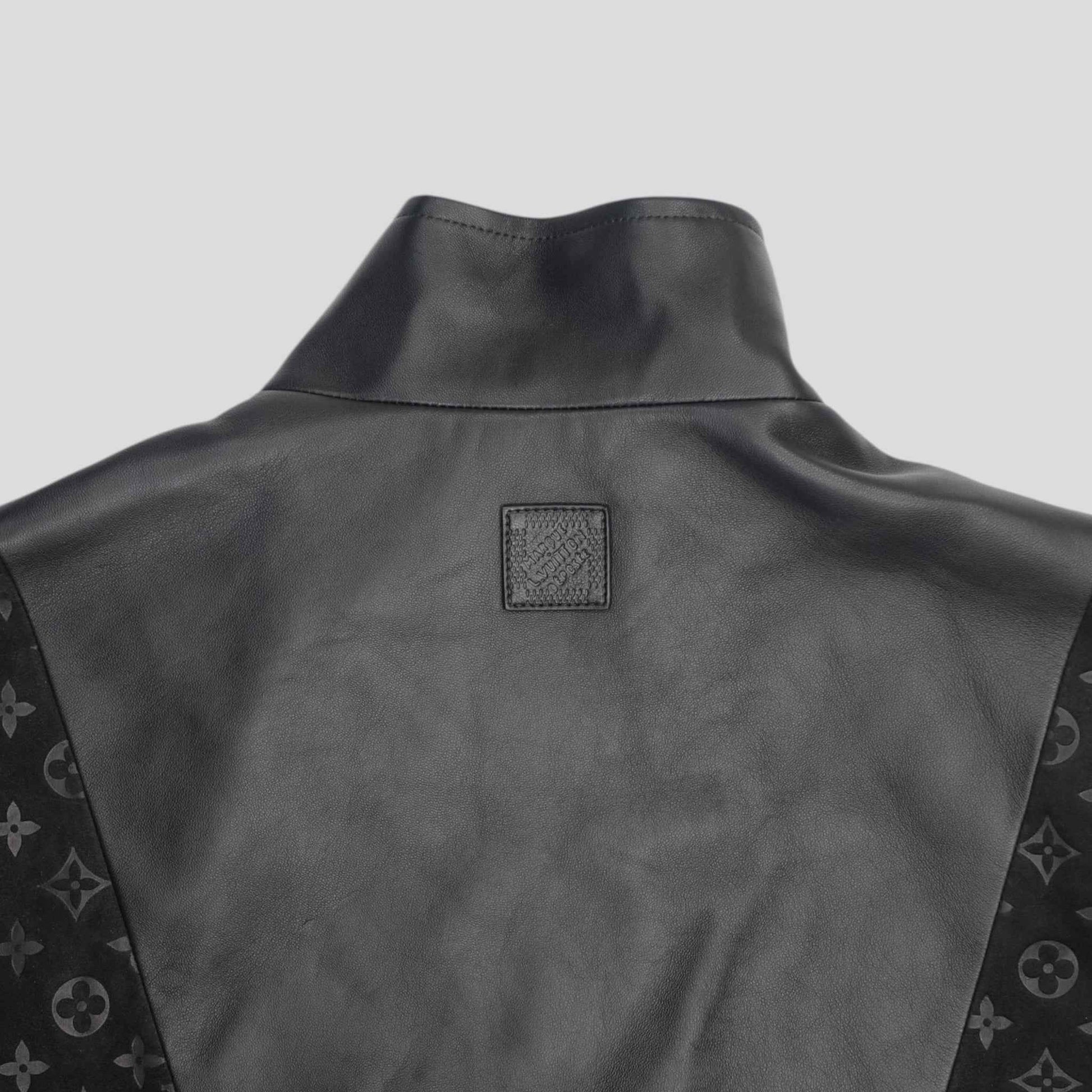Louis Vuitton Mix Leather Track Top in Black