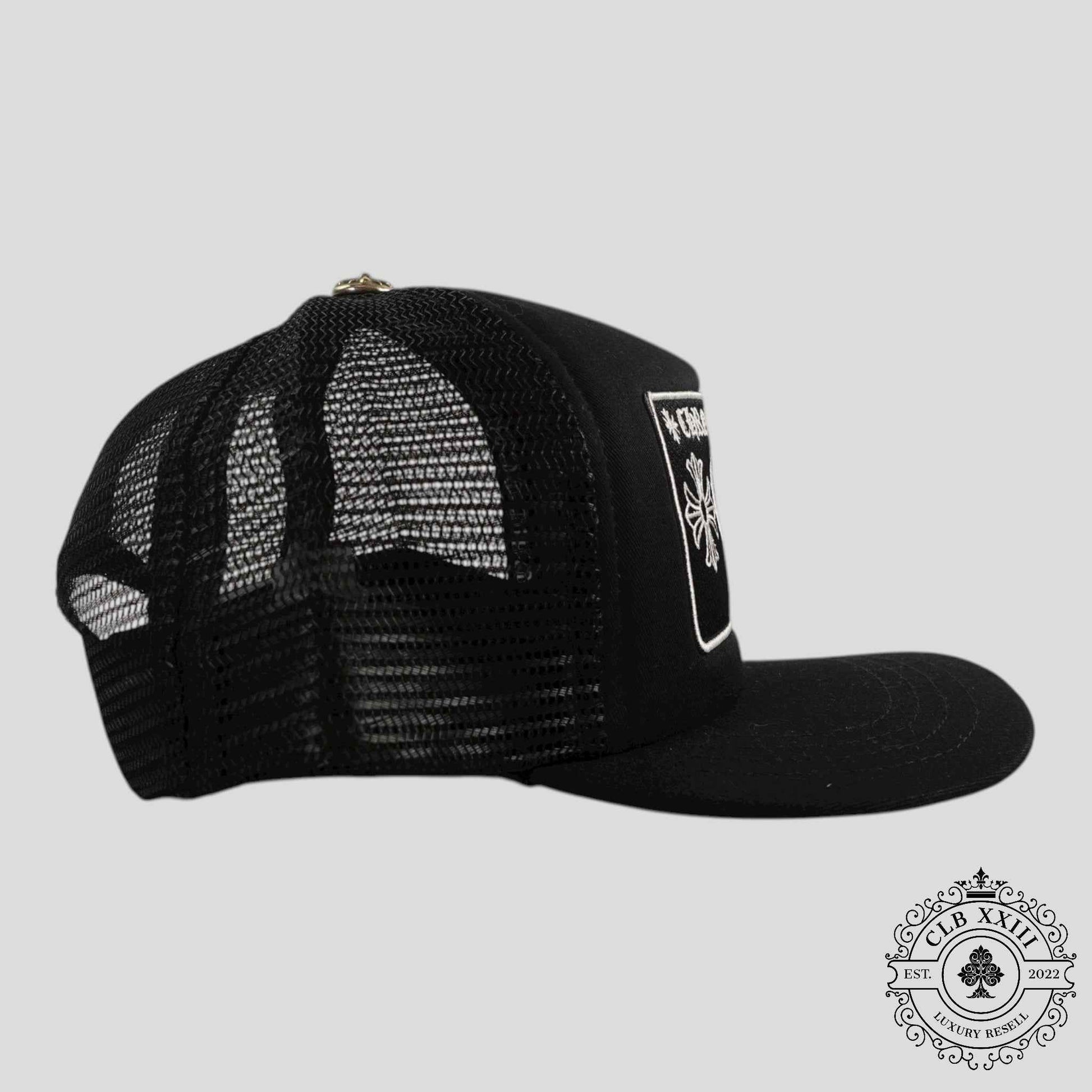 Chrome Hearts Miami Exclusive CH Patch Trucker Hat in Black