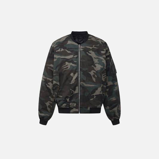 Stylish Camouflage Baseball Collar Padded Jacket - Luxuryurbanwear