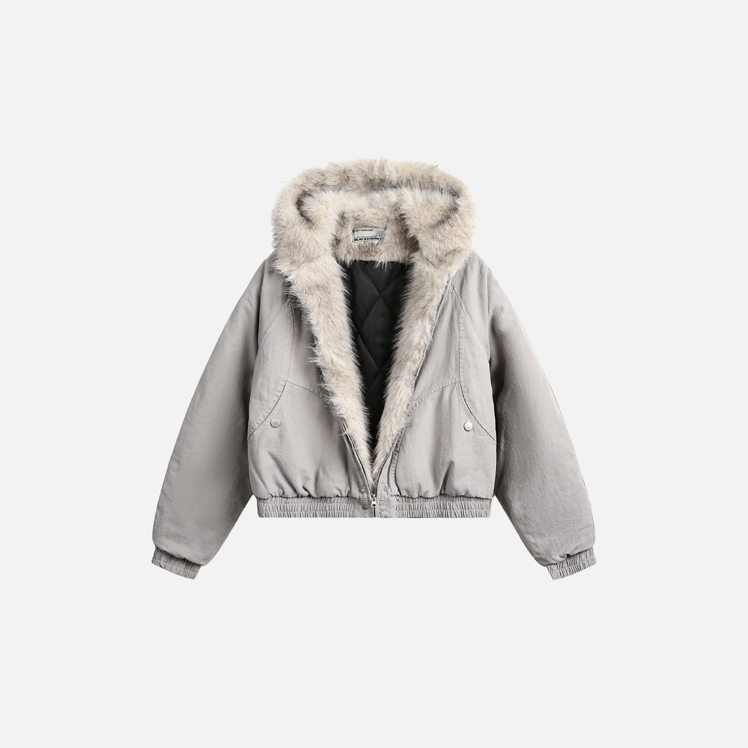 Y2K Winter Thick Padded Parkas with Furr Jacket - Luxuryurbanwear