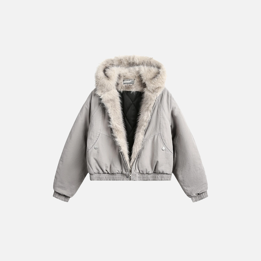 Y2K Winter Thick Padded Parkas with Furr Jacket - Luxuryurbanwear