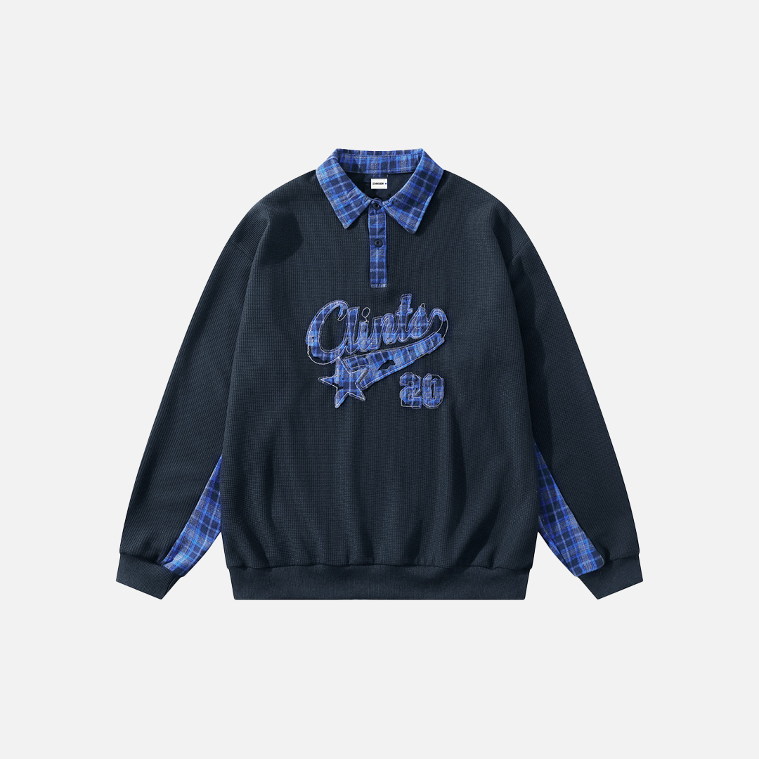 High-Quality Embroidered Oversized Collar Sweatshirt - Luxuryurbanwear