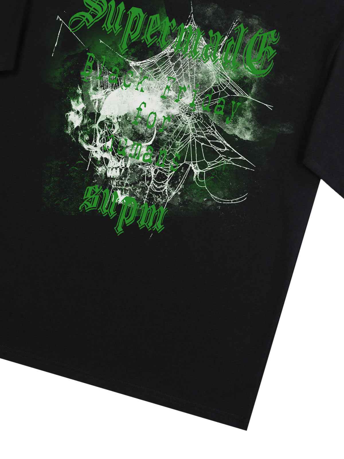 Gothic Skull Spiderweb Graphic T-Shirt