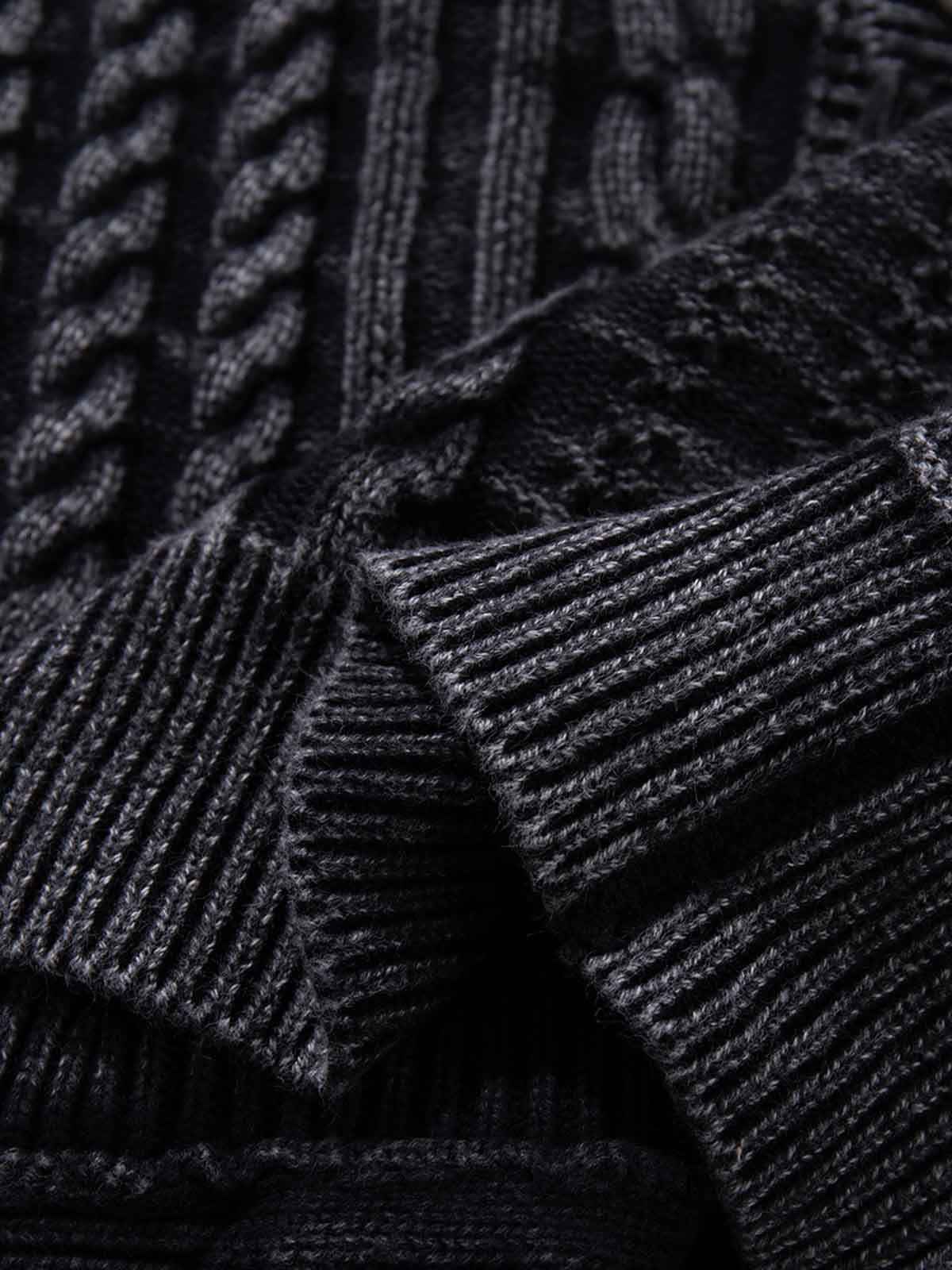 Textured Cable Knit Button Up Cardigan Jacket