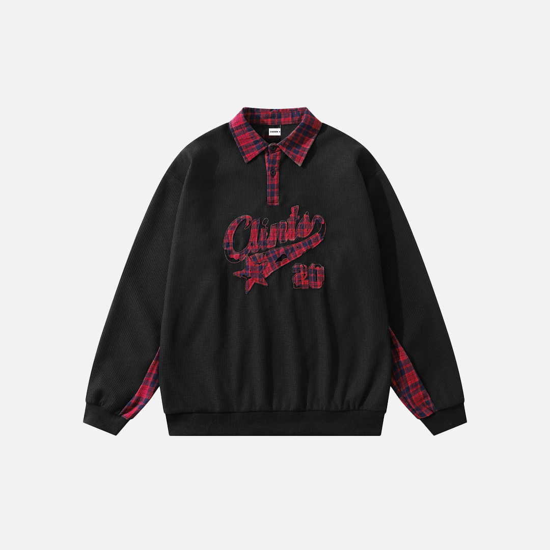 High-Quality Embroidered Oversized Collar Sweatshirt - Luxuryurbanwear