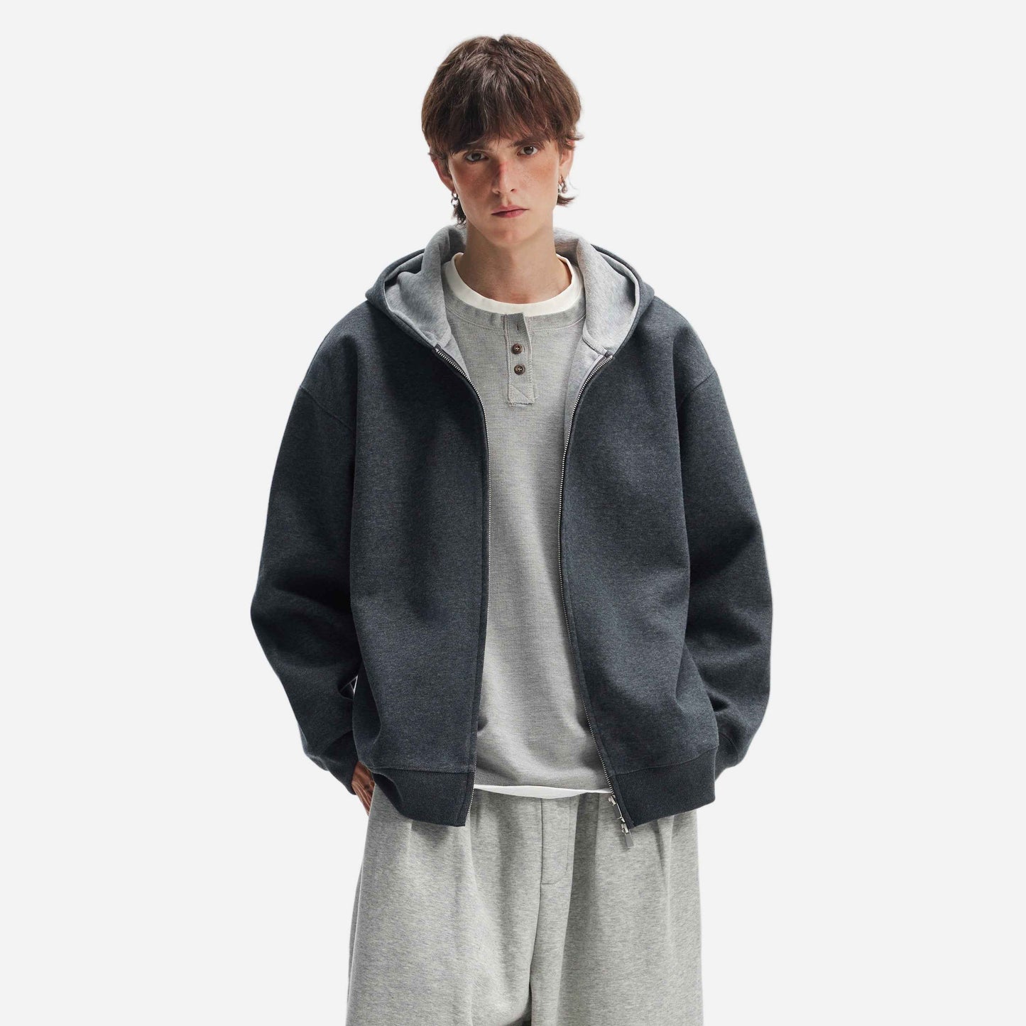 Streetwear Double Zipper Hooded Sweatshirt