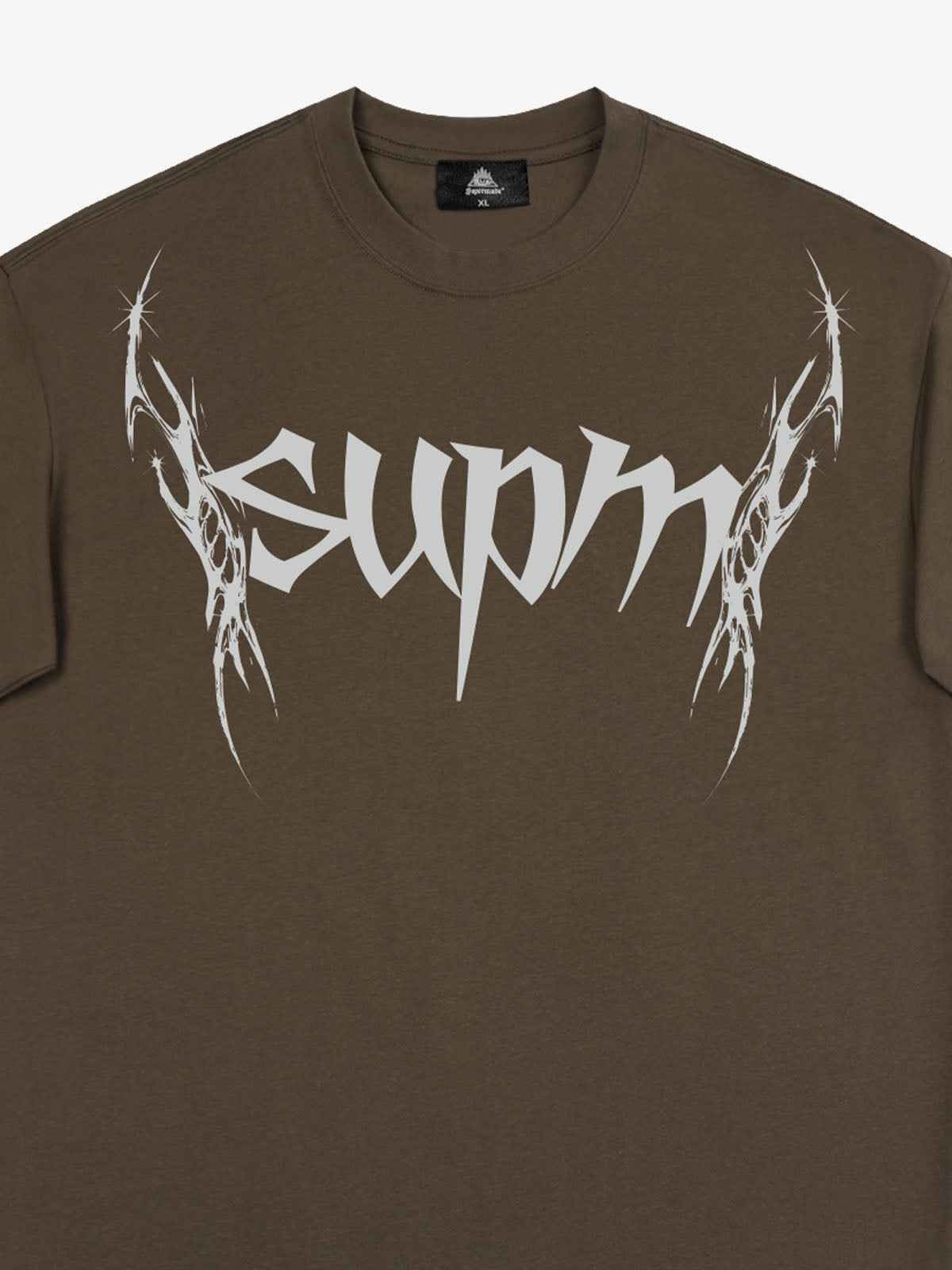 SUPM Gothic Sharp Letter Graphic T-Shirt