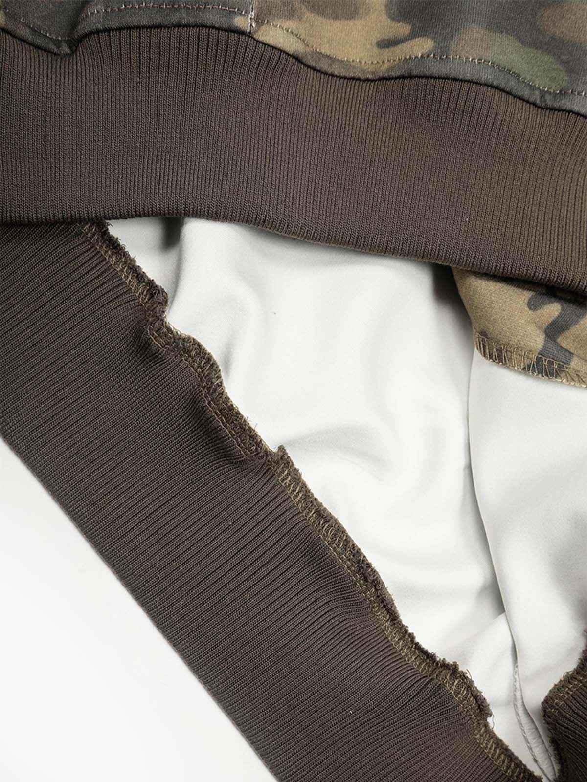 Vintage Heavy Embroidery Camo Zip-Up Hoodie