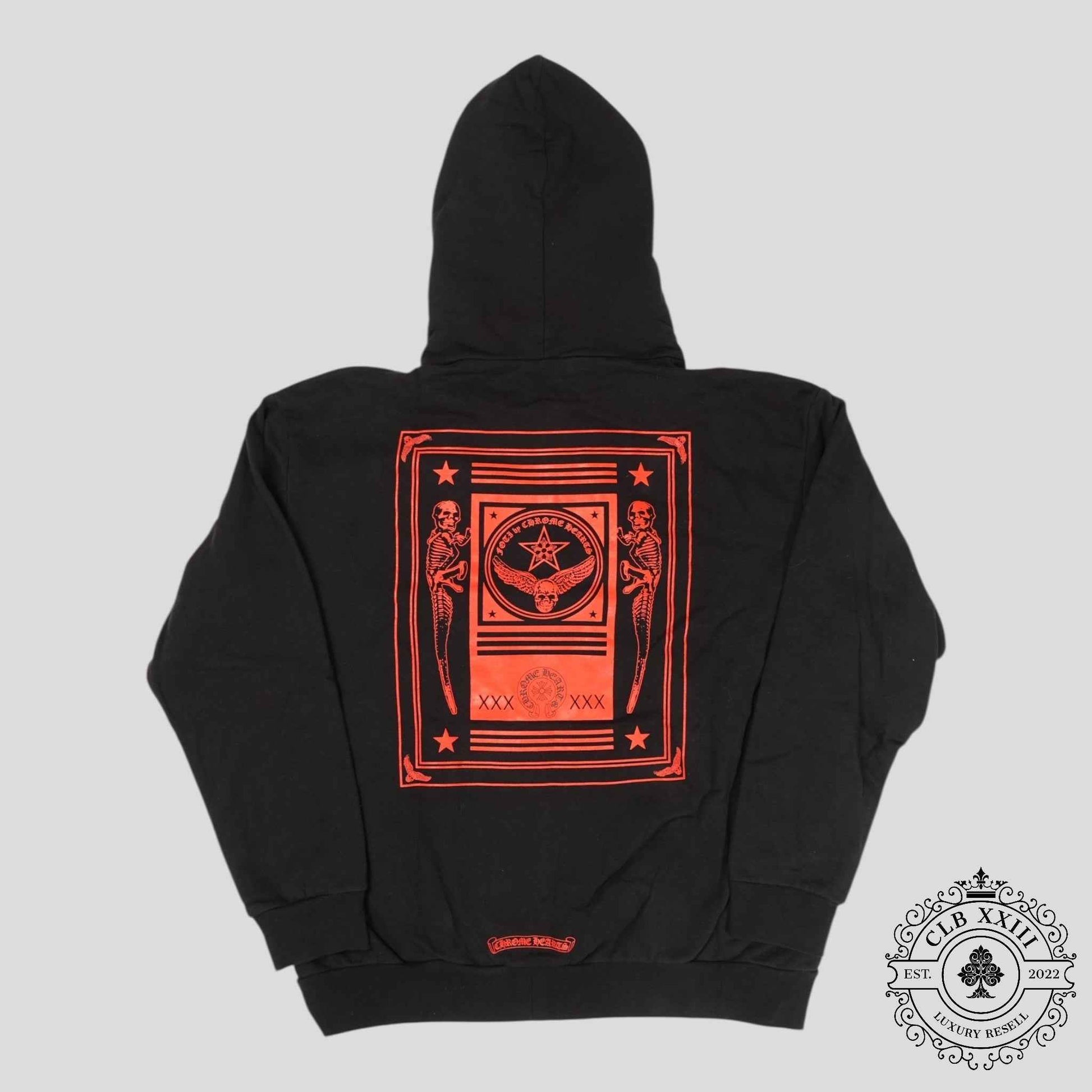 Chrome Hearts Foti Zip Up Hoodie in Black/Red