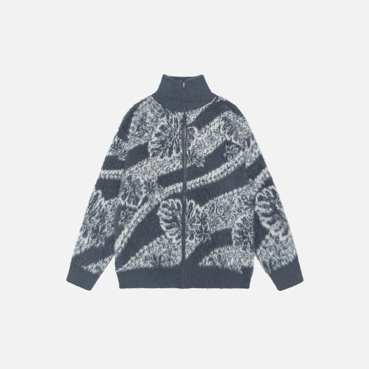 Y2K Cozy Oversized Turtleneck Zipper Cardigan - Luxuryurbanwear
