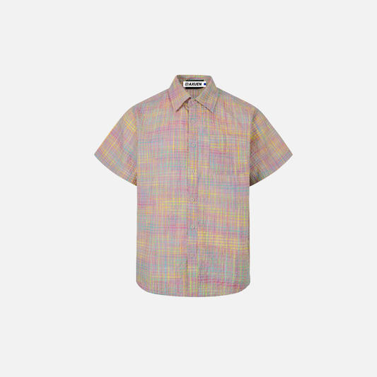 Bold Durable Checkered Bubble Cross Loose Shirt - Luxuryurbanwear