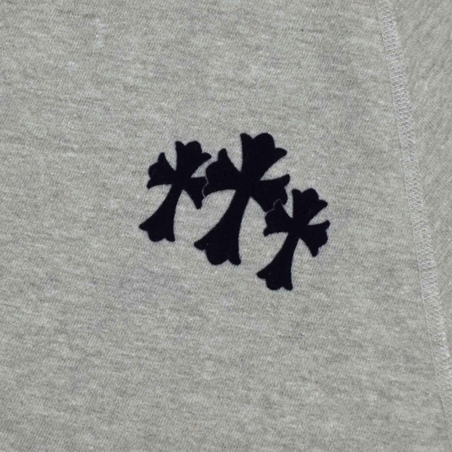 Chrome Hearts Women's Triple Cross CH Flocked Crewneck in Grey